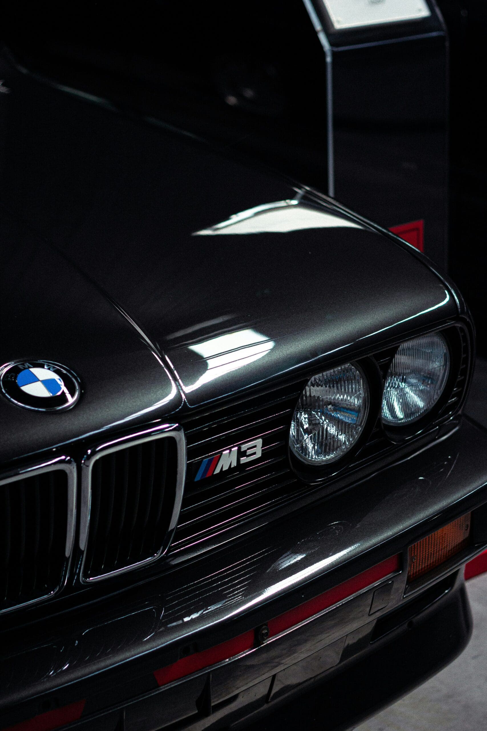 front end of a black BMW m3